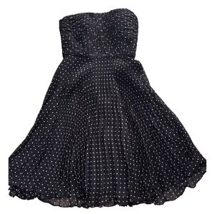 donna morgan pleated chiffon dress Donna Morgan Lindsey Pleated Chiffon Dress Sz 10 Navy